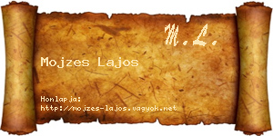 Mojzes Lajos névjegykártya