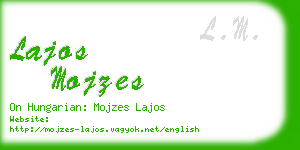 lajos mojzes business card